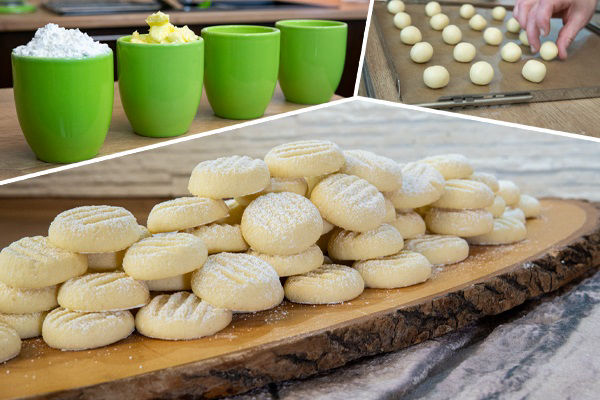 4 Tassen 72 Plätzchen - Schneeflöckchen